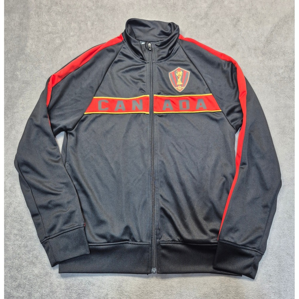 FIFA World Cup 2026 Canada Track Jacket Mens Small Black Red Full Zip Soccer